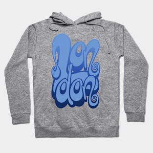 London lettering art - baby blue Hoodie